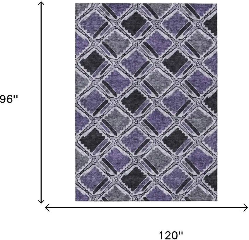 Purple And Lavender Geometric Washable Indoor Outdoor Area Rug Photo 5