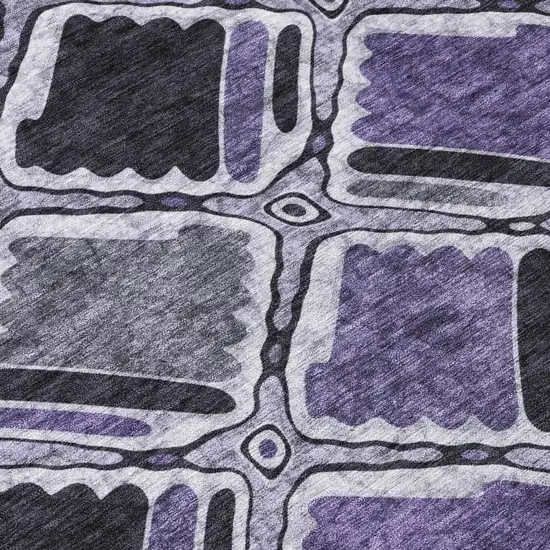 Purple And Lavender Geometric Washable Indoor Outdoor Area Rug Photo 4