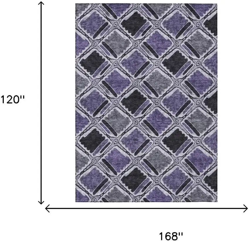 Purple And Lavender Geometric Washable Indoor Outdoor Area Rug Photo 5