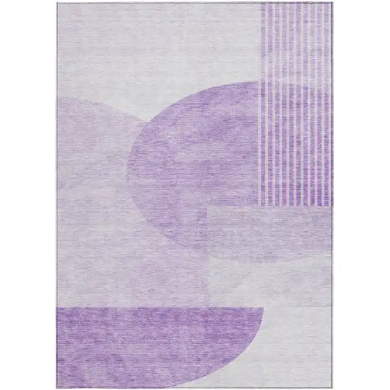 Purple And Lavender Geometric Washable Indoor Outdoor Area Rug Photo 7