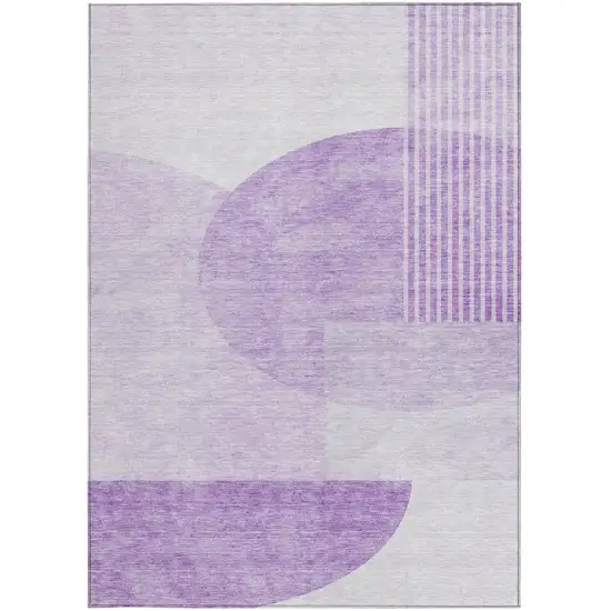 Purple And Lavender Geometric Washable Indoor Outdoor Area Rug Photo 7