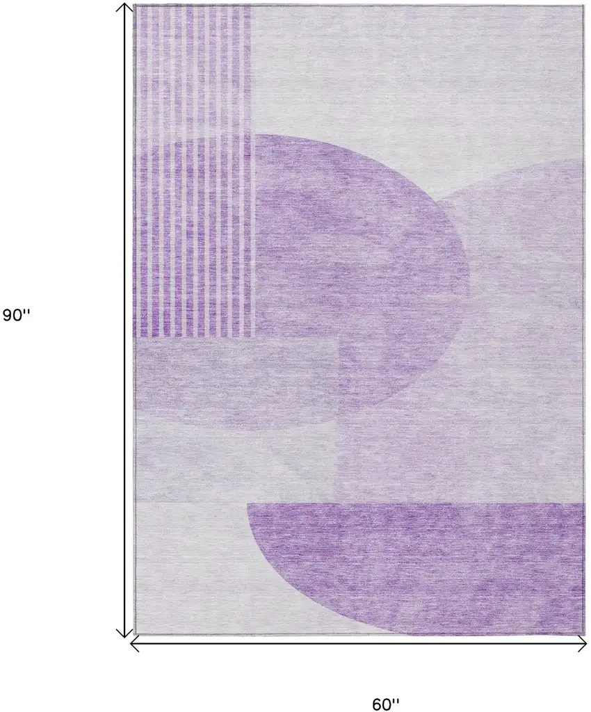 Purple And Lavender Geometric Washable Indoor Outdoor Area Rug Photo 3