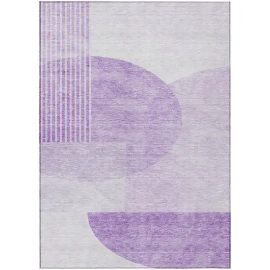 Purple And Lavender Geometric Washable Indoor Outdoor Area Rug Photo 4