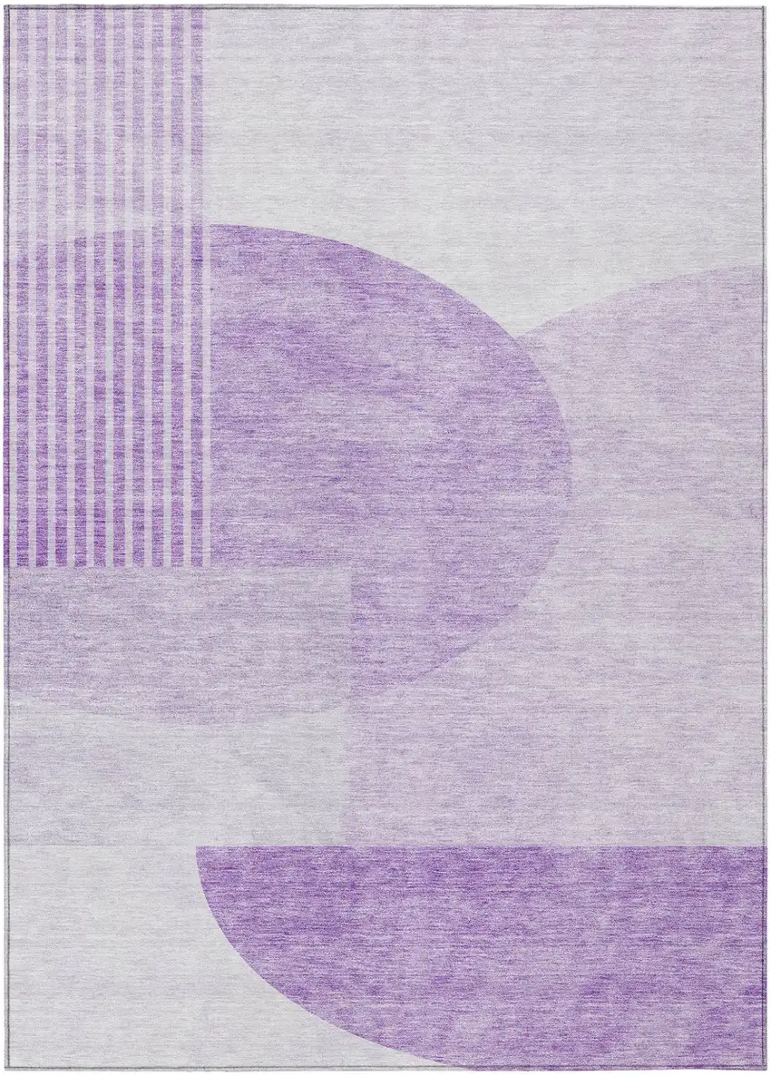 Purple And Lavender Geometric Washable Indoor Outdoor Area Rug Photo 4