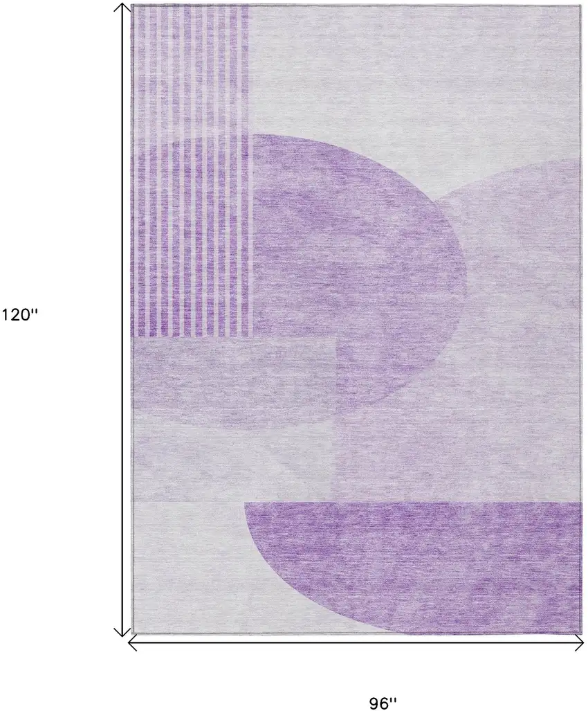 Purple And Lavender Geometric Washable Indoor Outdoor Area Rug Photo 3