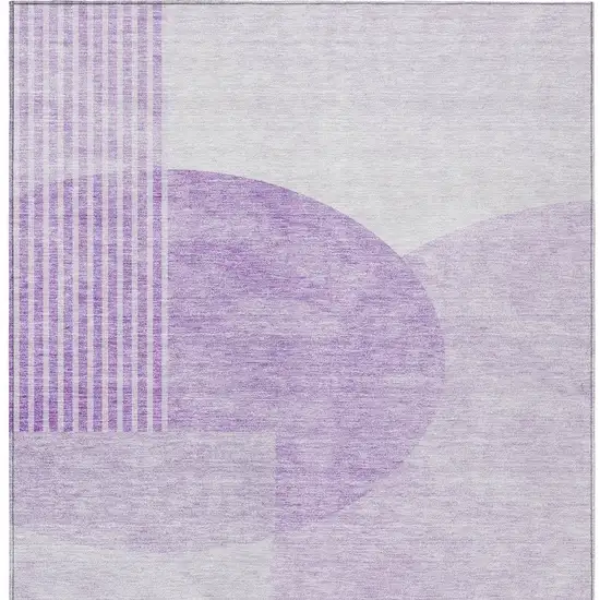 Purple And Lavender Geometric Washable Indoor Outdoor Area Rug Photo 6