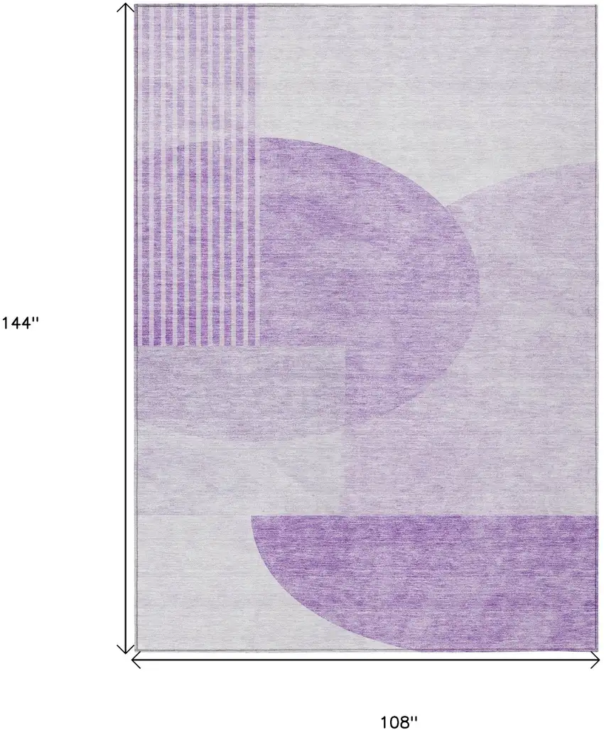 Purple And Lavender Geometric Washable Indoor Outdoor Area Rug Photo 3