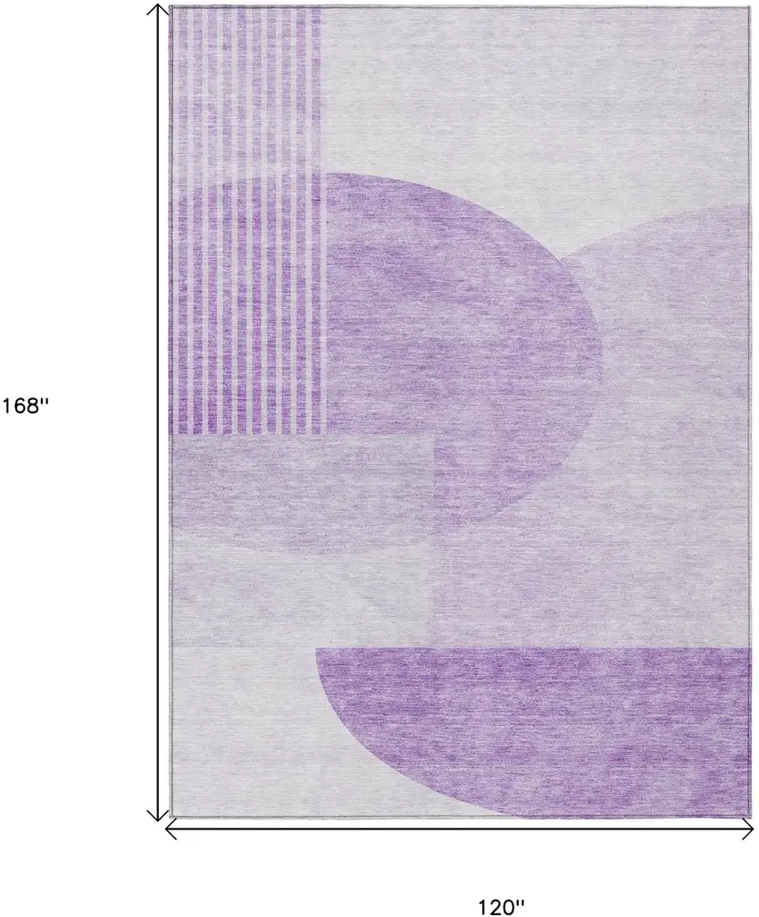 Purple And Lavender Geometric Washable Indoor Outdoor Area Rug Photo 3