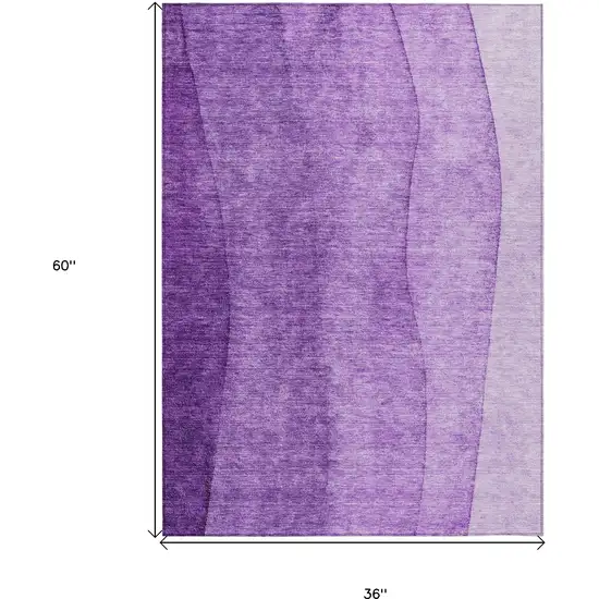 Purple And Lavender Ombre Washable Indoor Outdoor Area Rug Photo 3