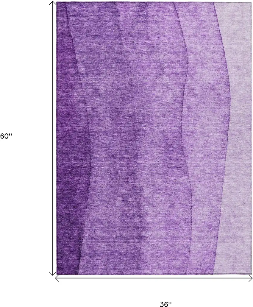 Purple And Lavender Ombre Washable Indoor Outdoor Area Rug Photo 3