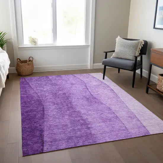 Purple And Lavender Ombre Washable Indoor Outdoor Area Rug Photo 7