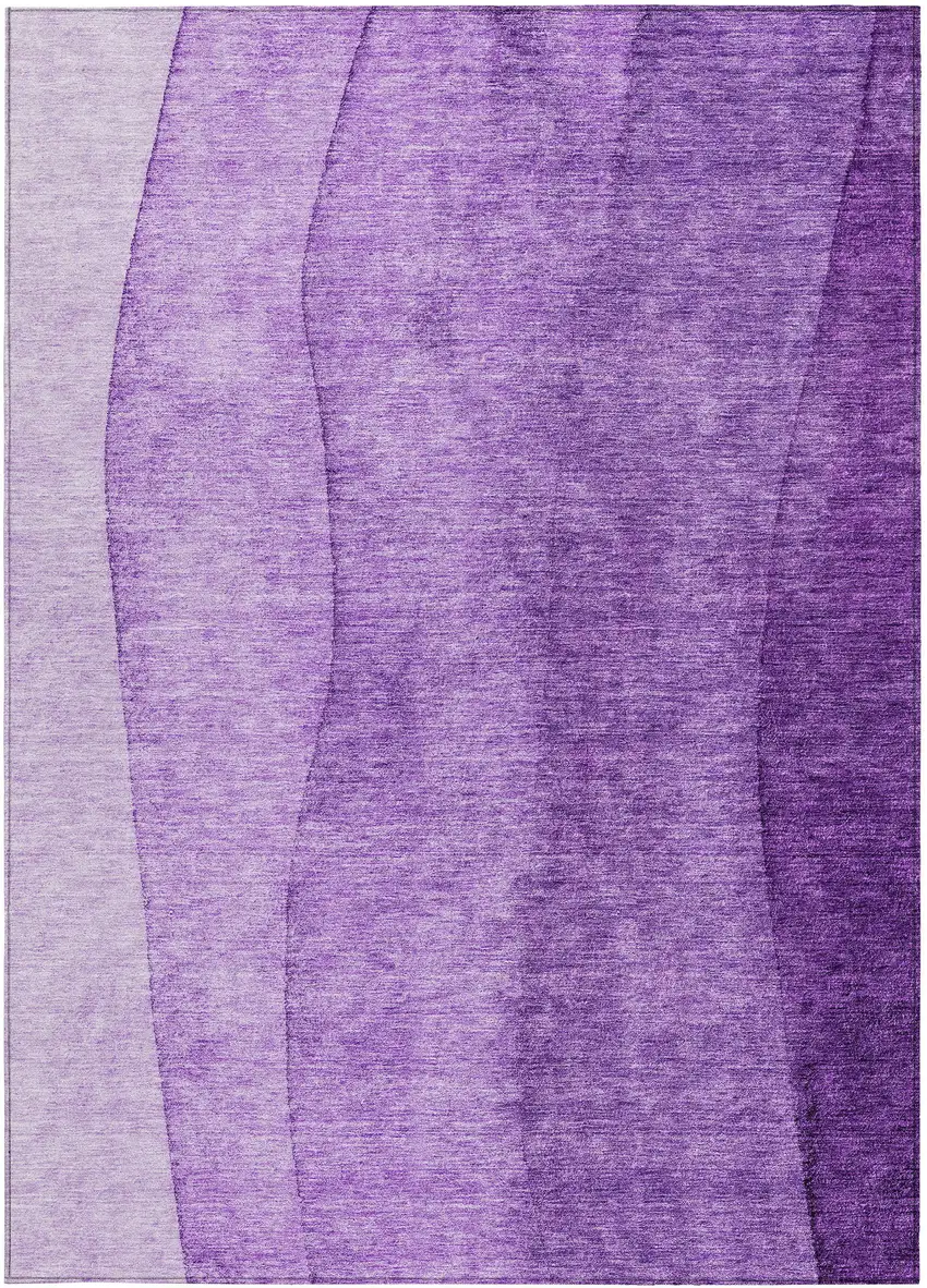 Purple And Lavender Ombre Washable Indoor Outdoor Area Rug Photo 6
