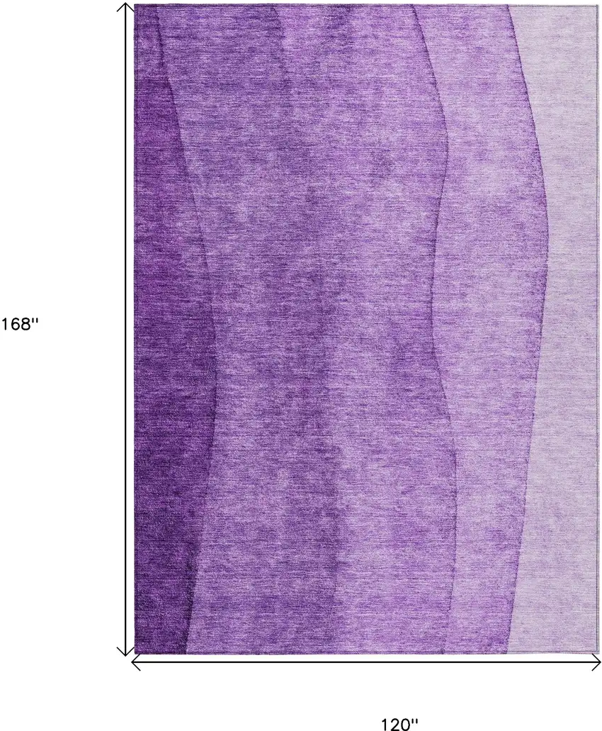 Purple And Lavender Ombre Washable Indoor Outdoor Area Rug Photo 9