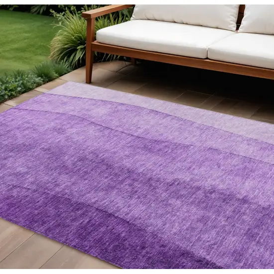 Purple And Lavender Ombre Washable Indoor Outdoor Area Rug Photo 1
