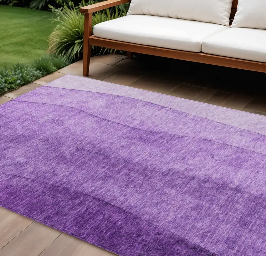 Purple And Lavender Ombre Washable Indoor Outdoor Area Rug Photo 1