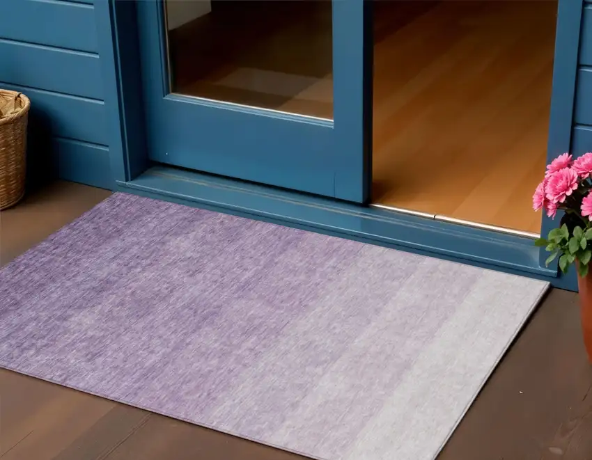 Purple And Lavender Ombre Washable Indoor Outdoor Area Rug Photo 1