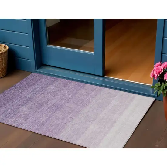 Purple And Lavender Ombre Washable Indoor Outdoor Area Rug Photo 1