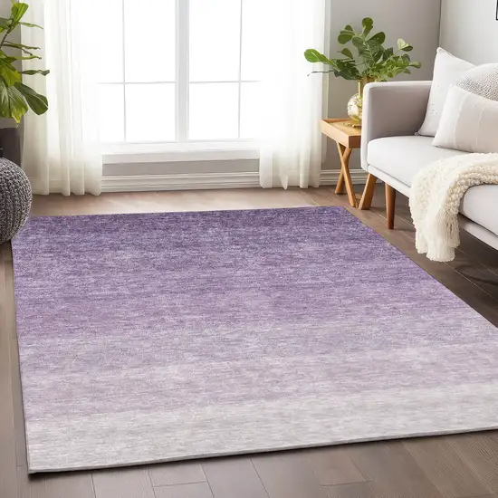 Purple And Lavender Ombre Washable Indoor Outdoor Area Rug Photo 8