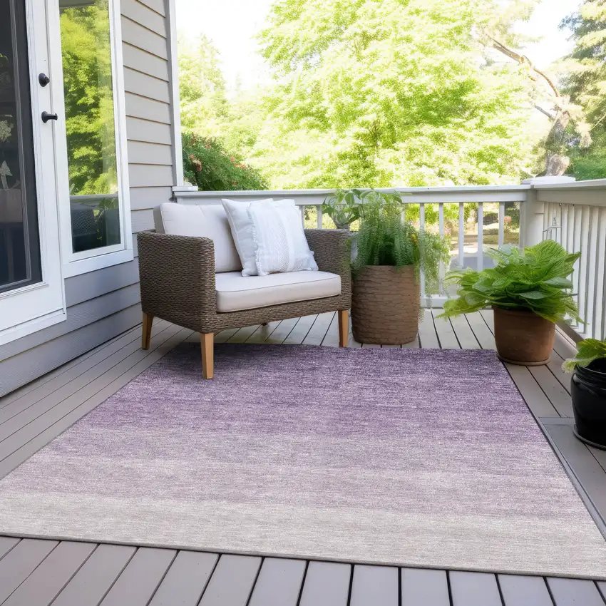 Purple And Lavender Ombre Washable Indoor Outdoor Area Rug Photo 7