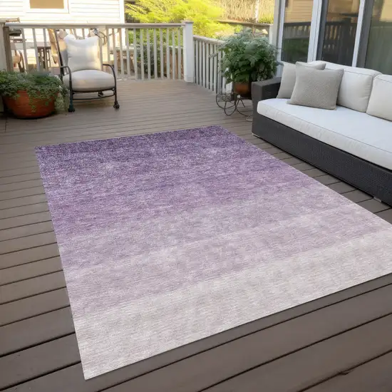 Purple And Lavender Ombre Washable Indoor Outdoor Area Rug Photo 9