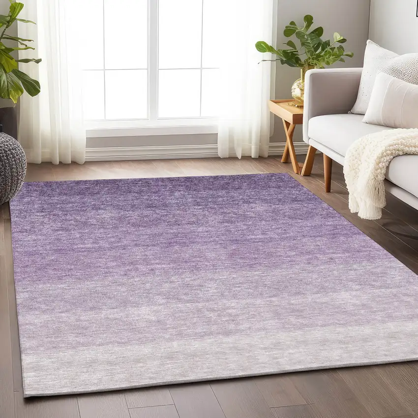 Purple And Lavender Ombre Washable Indoor Outdoor Area Rug Photo 8