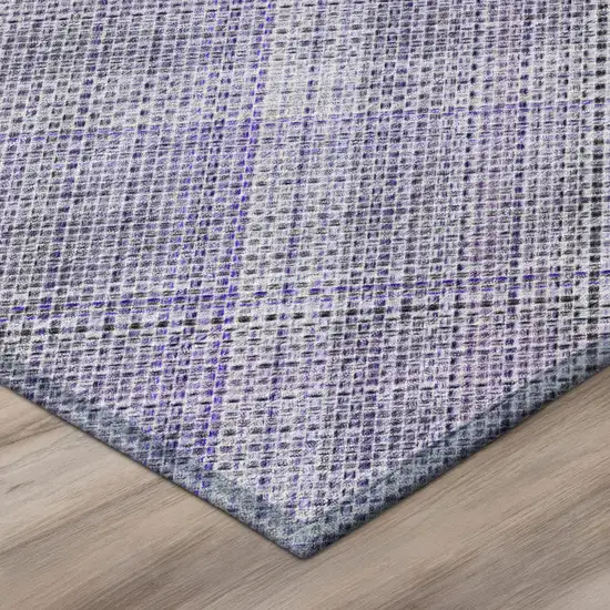Purple And Lavender Plaid Washable Indoor Outdoor Area Rug Photo 4