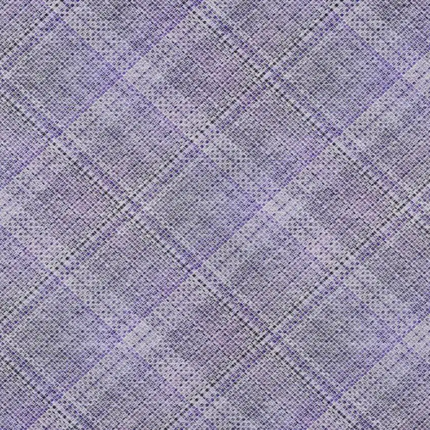 Purple And Lavender Plaid Washable Indoor Outdoor Area Rug Photo 3