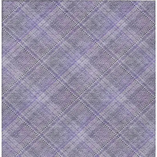 Purple And Lavender Plaid Washable Indoor Outdoor Area Rug Photo 8