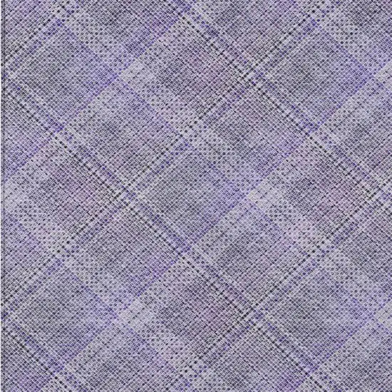 Purple And Lavender Plaid Washable Indoor Outdoor Area Rug Photo 7