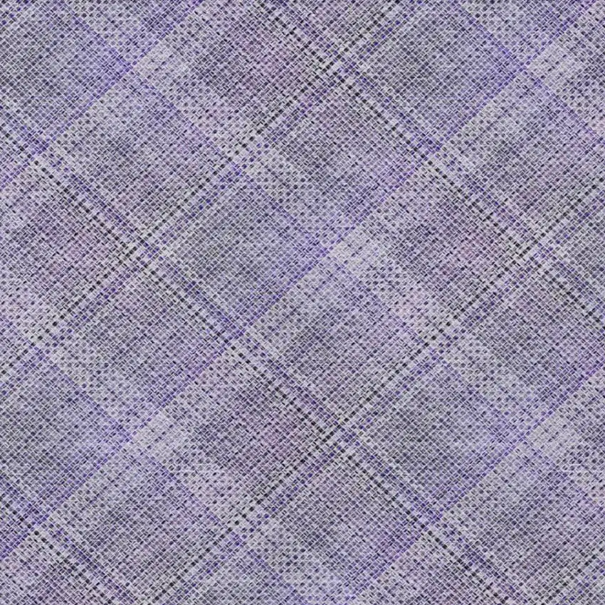 Purple And Lavender Plaid Washable Indoor Outdoor Area Rug Photo 5