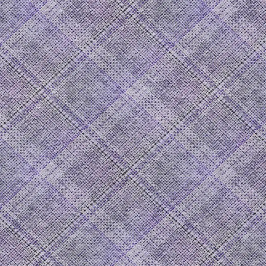 Purple And Lavender Plaid Washable Indoor Outdoor Area Rug Photo 5