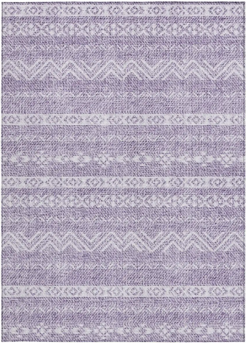 Purple And Lavender Southwestern Washable Indoor Outdoor Area Rug Photo 6