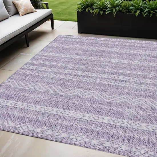 Purple And Lavender Southwestern Washable Indoor Outdoor Area Rug Photo 1