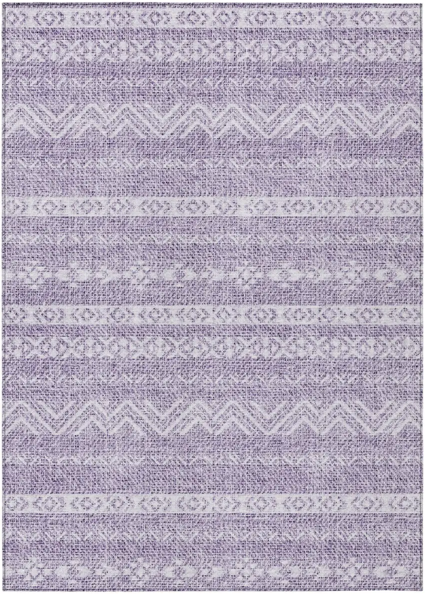 Purple And Lavender Southwestern Washable Indoor Outdoor Area Rug Photo 2