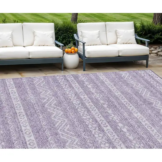 Purple And Lavender Southwestern Washable Indoor Outdoor Area Rug Photo 1