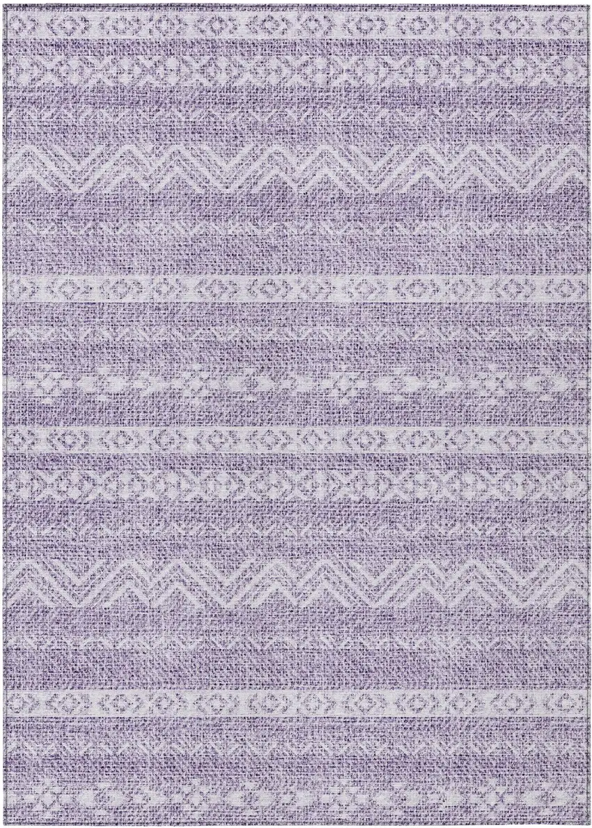 Purple And Lavender Southwestern Washable Indoor Outdoor Area Rug Photo 2