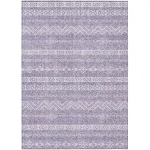 Photo of Purple And Lavender Southwestern Washable Indoor Outdoor Area Rug