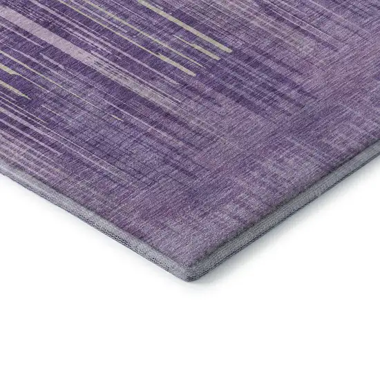 Purple And Lavender Striped Washable Area Rug With UV Protection Photo 8