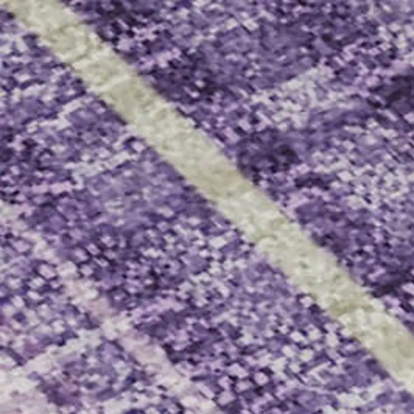 Purple And Lavender Striped Washable Area Rug With UV Protection Photo 3