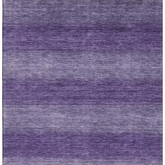 Purple And Lavender Striped Washable Area Rug With UV Protection Photo 2