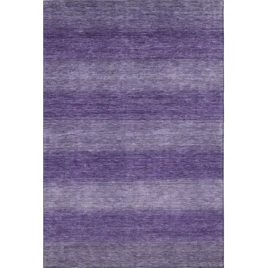 Purple And Lavender Striped Washable Area Rug With UV Protection Photo 2