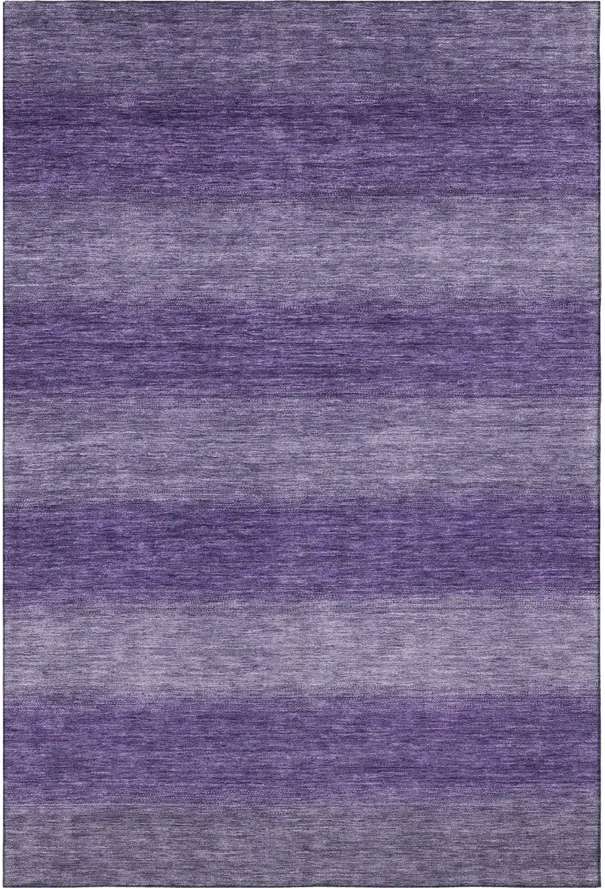 Purple And Lavender Striped Washable Area Rug With UV Protection Photo 2