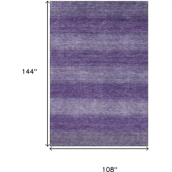 Purple And Lavender Striped Washable Area Rug With UV Protection Photo 9