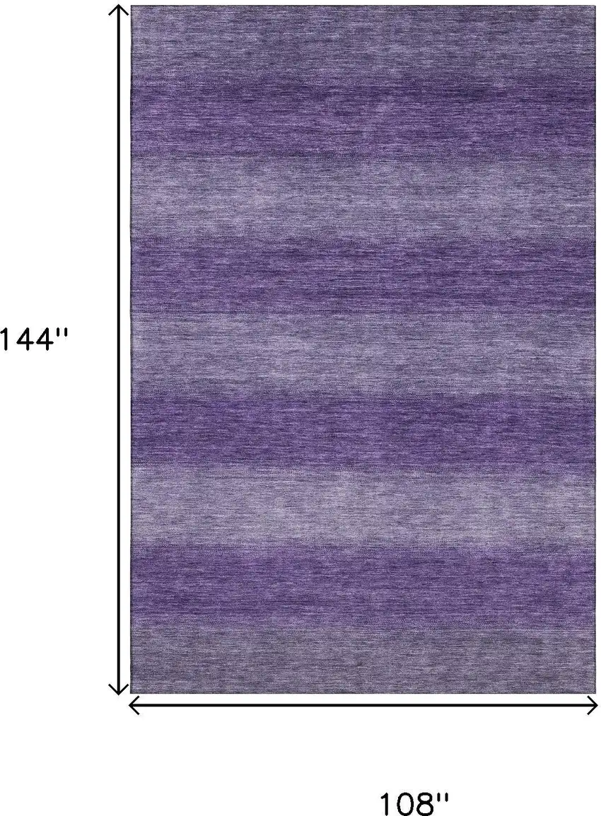 Purple And Lavender Striped Washable Area Rug With UV Protection Photo 9