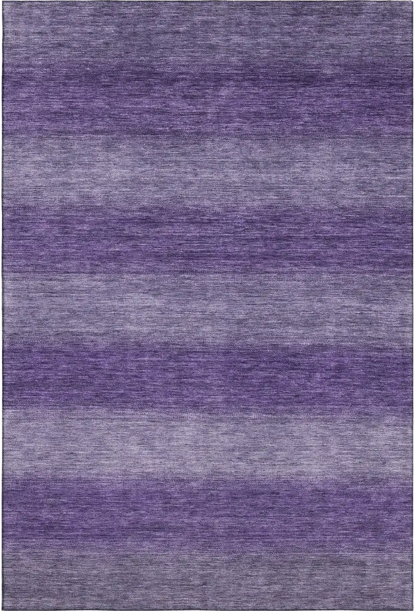 Purple And Lavender Striped Washable Area Rug With UV Protection Photo 1