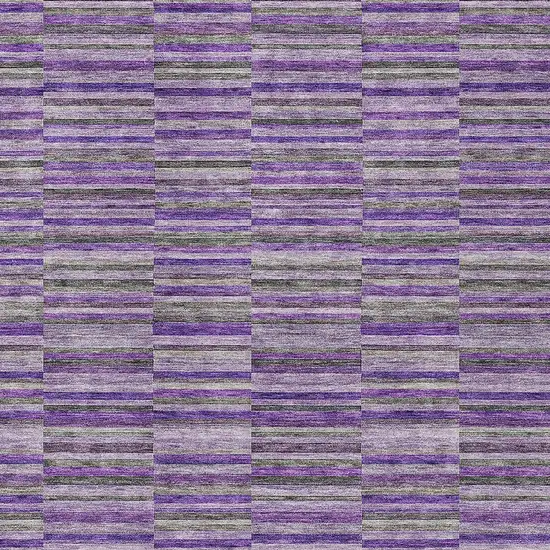 Purple And Lavender Striped Washable Indoor Outdoor Area Rug Photo 6