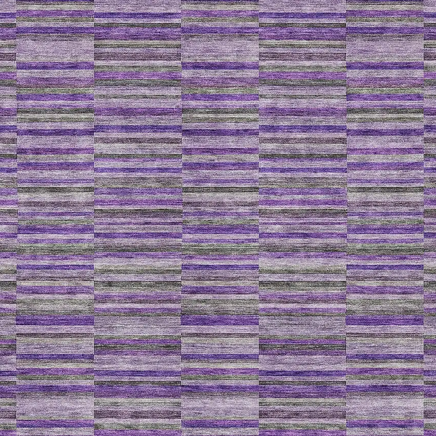 Purple And Lavender Striped Washable Indoor Outdoor Area Rug Photo 6