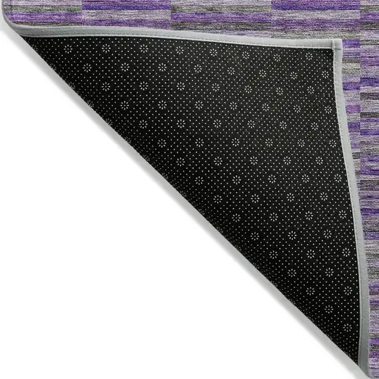 Purple And Lavender Striped Washable Indoor Outdoor Area Rug Photo 4