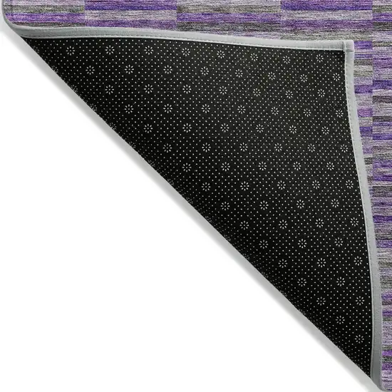 Purple And Lavender Striped Washable Indoor Outdoor Area Rug Photo 4