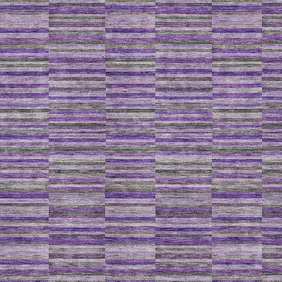 Purple And Lavender Striped Washable Indoor Outdoor Area Rug Photo 6